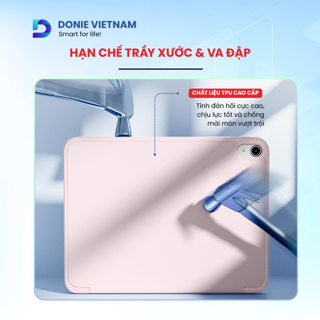 Bao Da iPad Màu Pastel, Bảo Vệ Toàn Diện Cho A16 Gen 10/11 Air 11" 13" M2 M3 M4 | DONIE P01