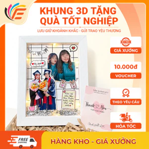 KHUNG 3D TẶNG Quà Tốt nghiệp ghép Chibi in ảnh theo yêu cầu