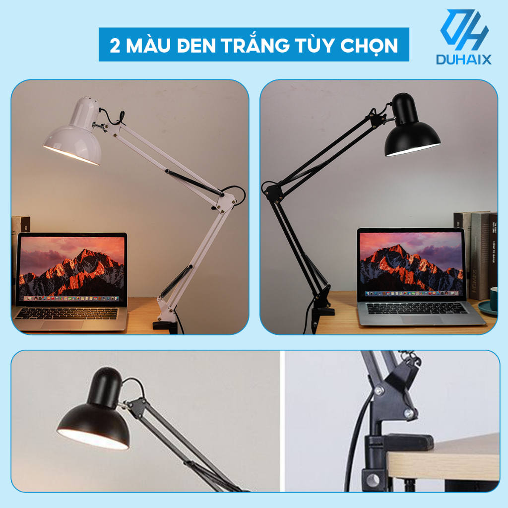 Đèn học PIXAR Bóng LED Chống Cận Bảo Vệ Mắt Kẹp Bàn Chắc Chắn Ánh Sáng Trắng Bảo Hành 12 Tháng