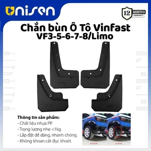 Unisen tấm chắn bùn ô tô Vinfast–VF3 5 6 7 8 Limo Green/MPV7—bộ 4 tấm kèm ốc vít đầy đủ Ngăn bắn bùn