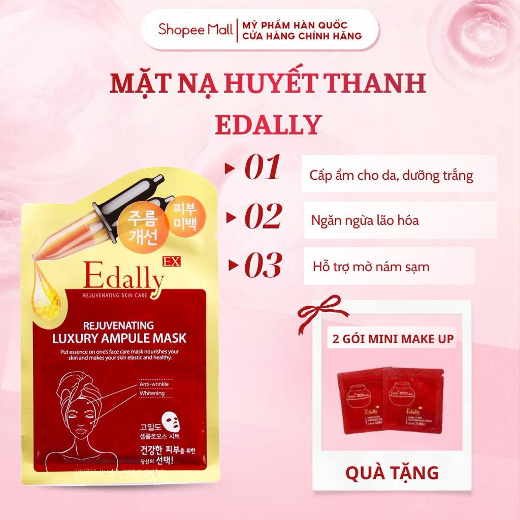 1 Miếng Mặt Nạ Huyết Thanh EDALLY EX REJUVENATING LUXURY AMPOULE MASK Trắng Da, Chống Lão Hóa, Cấp Ẩm 25ml