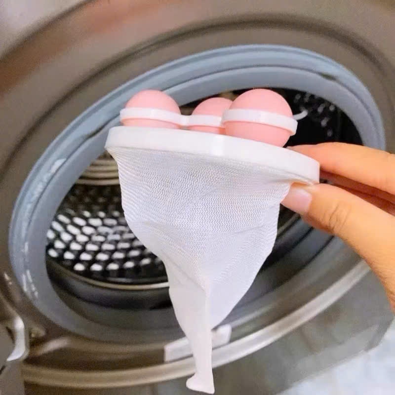 Phao Lọc Cặn Bẩn Máy Giặt Hình Bi Tròn Túi Lưới Lọc Bụi Bẩn Máy Giặt Tiện Lợi