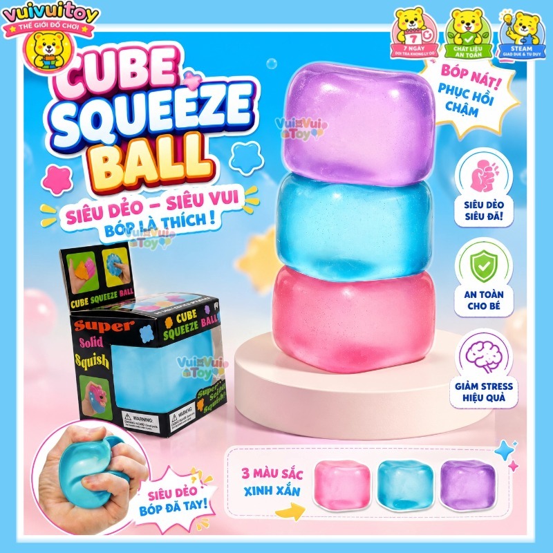 Đá Squishy Bóp Xả Stress - Đồ Chơi Giải Tỏa Căng Thẳng Chất Liệu An Toàn Siêu Mềm