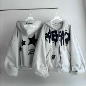 SIÊU SALE 99K Áo Khoác NỈ Mũ Trần 2 Lớp IN HÌNH NGÔI SAO MÃ MỚI form rộng tay dài Unisex Oversize Nam Nữ mặc đều đẹp