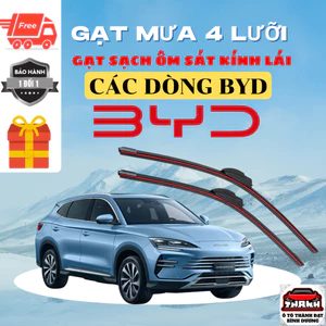 GẠT MƯA BYD SEALION 6, CÁC DÒNG BYD, ATTO 2, ATTO 3, M6, SEAL, DOLPHINH, HAN EV, SEALION 8, SILICON 4 LƯỠI GẠT SẠCH ÊM