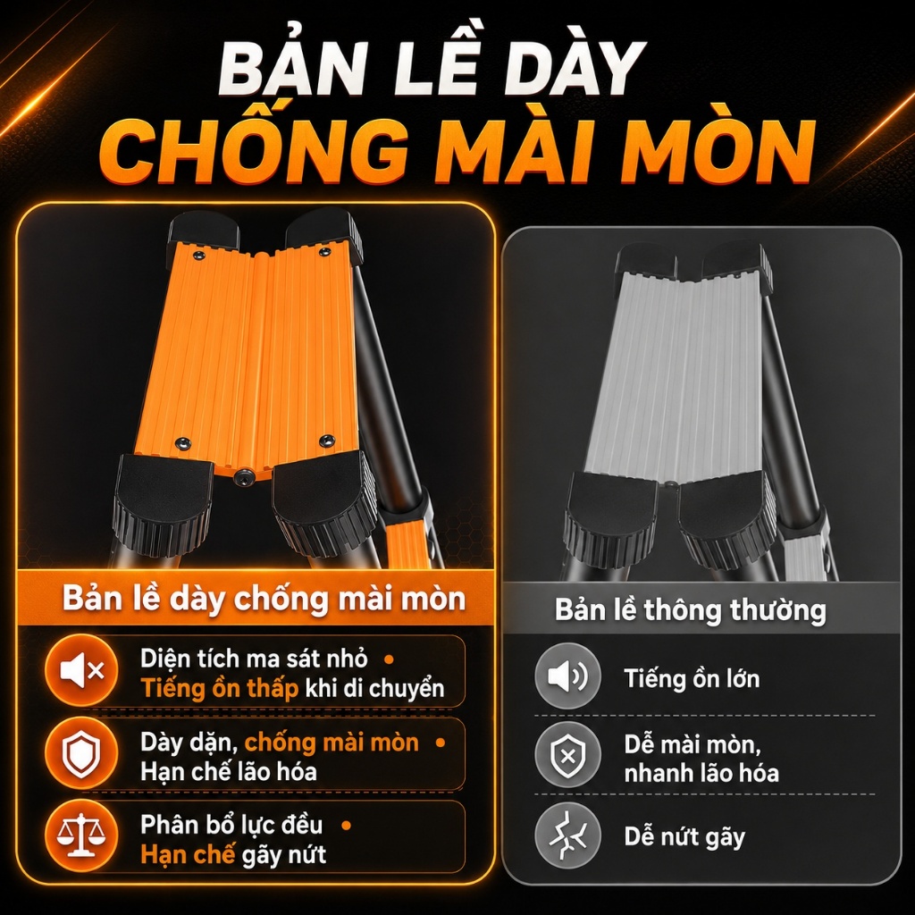 Thang gấp gọn Thang Chữ A Thang Nhôm Gấp Gọn (1m4 - 2m6) Tải Trọng 300KG Chịu Lực Cao Di Chuyển Nhẹ Vừa Bảo hành 2 năm