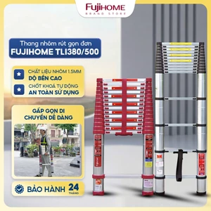 Thang nhôm rút gọn đơn Nhập Khẩu 3,8M - 4.4M - 5M FUJIHOME gấp gọn, thang rút đa năng xếp gọn telescopic ladder