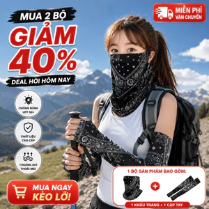 Bộ Khẩu Trang & Tay Ách Chống UV, Dễ Chịu, Không Gây Khó Chịu Khi Đeo【MUA 2 GIẢM 40%】