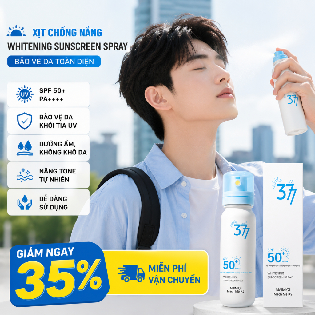 Kem chống nắng body SPF50+ PA+++ | Xịt chống nắng bảo vệ da, trong suốt, nhẹ nhàng【MUA 2 GIẢM 40%】