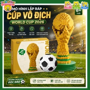 Bộ lắp ráp cúp vàng World Cup 2026 – Rèn luyện sự tập trung, quà tặng cho fan bóng đá