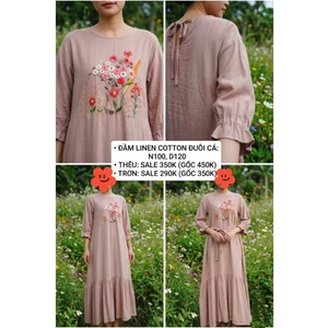 ĐẦM LINEN ĐUÔI CÁ - MAY MỚI MERAKI HANDMADE