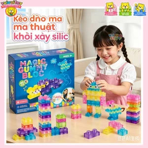 Đồ chơi lắp ráp giáo dục sớm khối silicone mềm thạch - Đồ chơi giảm stress bóp bóp vui nhộn