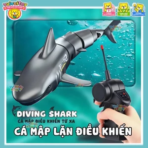 Cá mập điều khiển từ xa mô phỏng – Có thể phun nước, lặn, chạy bằng pin sạc