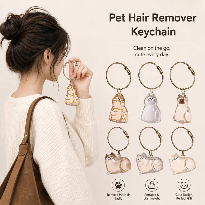 Móc khóa mèo cam trong suốt, móc treo túi thú cưng dễ thương, phụ kiện phong cách ngọt ngào