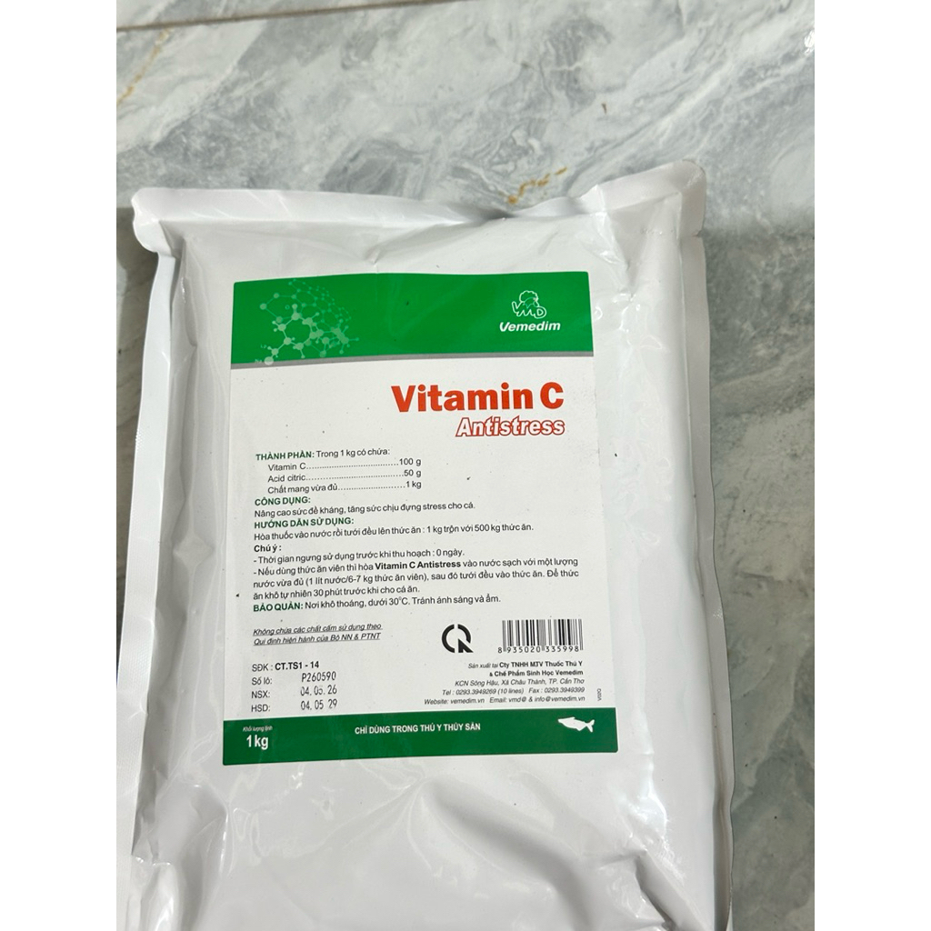 vitamin c vimedim gói 1kg dùng cho cá tôm thuỷ sản