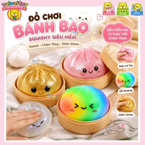 【Hàng có sẵn🚚hộp mù】Bánh bao squishy – Đồ chơi bóp xả stress giải tỏa cảm xúc