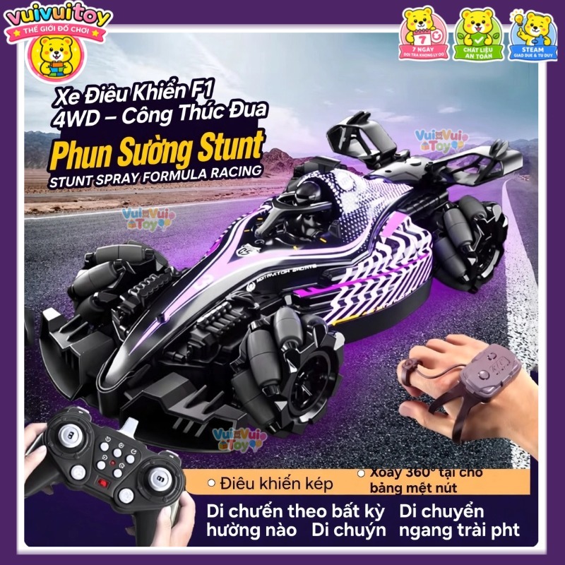 Xe đua F1 đồ chơi cỡ lớn điều khiển từ xa cảm biến cử chỉ, có khả năng drift và phun nước tốc độ cao