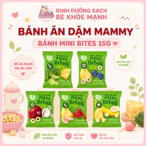 Bánh ăn dặm Mămmy Mini Bites giúp bổ sung canxi hỗ trợ phát triển xương cho bé từ 6 tháng