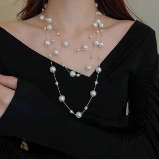Vòng Cổ Ngọc Trai Dáng Dài Cực Đẹp Hot Trend Chụp Áo Dài, Kỷ Yếu, Phụ Kiện Dây Chuyền 150cm Quấn Nhiều Tầng Thời Trang