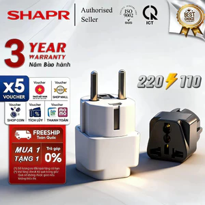 【Bảo hành 3 năm miễn phí】 Ổ Chuyển Đổi Phích Cắm Từ 3 Chân Sang 2-nhỏ gọn tiện lợi khi đi du lịch 10A | 2500W