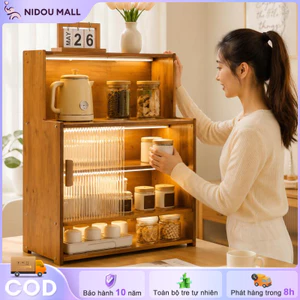 Tủ Trưng Bày Bằng Tre Cao Cấp chống bụi chống bụi bảo hành phòng bếp/bàn làm việc kính trong suốt