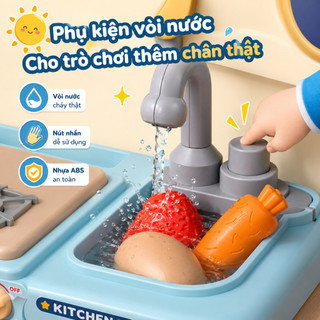 Đồ chơi bếp đứng nấu ăn có đèn cho bé bộ đồ chơi nhà bếp mô phỏng cho trẻ từ 2 đến 8 tuổi