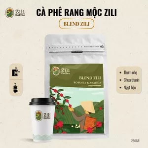 Cà phê nguyên chất Zili Blend rang mộc đậm đà thơm nồng dùng pha phin hoặc pha máy ngon Zili Coffee