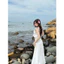 Set Đầm Trắng Hai Dây Nhún Ngực Xếp Ly Croptop