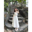 Set Đầm Trắng Hai Dây Nhún Ngực Xếp Ly Croptop