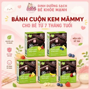 Bánh ăn dặm cuộn kem Mămmy giàu canxi cho bé từ 7 tháng tuổi - Hộp 10 gói x 6g