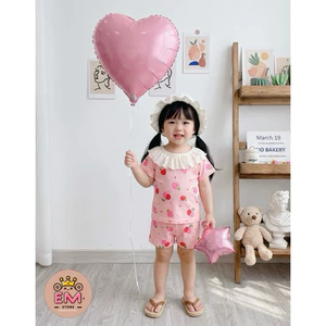 Bộ thun cổ bèo cho bé gái mùa hè từ 5 - 16kg