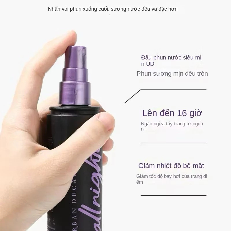 Xịt khóa nền Urban Decay mini – All Nighter 15ml | Makeup lâu trôi – mỏng nhẹ – kiềm dầu