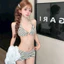 Set Bikini 2 Mảnh Sọc Quần Mini, Áo Tam Giác Có Giãn 4 Chiều Đi Biển