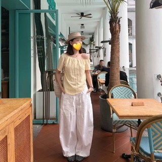 𝗖𝗮𝗹𝗶 𝗟𝗶𝗻𝗲𝗻 -|LY LINEN| - Áo Linen tơ trễ vai