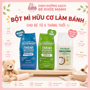 Bột mì đa dụng, bột mì nguyên cám hữu cơ Sima bio, Probios làm bánh, làm đồ ăn dặm cho bé