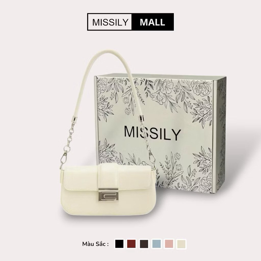 [Tặng hộp] Túi xách nữ, đeo chéo, kẹp nách  MISSILY sz 22cm (ms503)