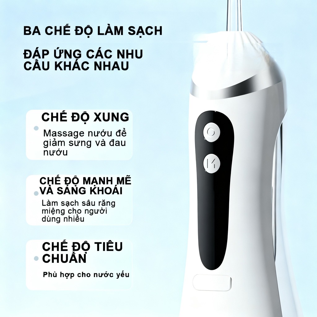 【Bảo hành 3năm miễn phí】Máy tăm nước- Nhiều đầu phun/3 tốc độ/Chăm sóc răng miệng điều khiển bằng AI