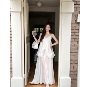 Đầm maxi đi biển chất vải voan váy maxi dáng dài tiểu thư
