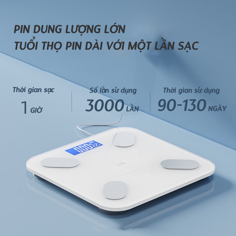 【Bảo hành 3 năm miễn phí 】Cân điện tử thông mình-24 chỉ số cơ thểHỗ trợ kết nối điện thoại di động APP Tải trọng lớn