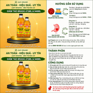Giấm Táo Hữu Cơ Bragg 473ml Chứa Con Giấm Mẹ Nhập Khẩu Mỹ