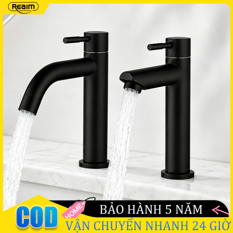 vòi nước bồn rửa chén vòi rửa mặt Lạnh  inox 304 màu đen  vòi nước đa năng cho bồn rửa chén thiết kế theo chiều