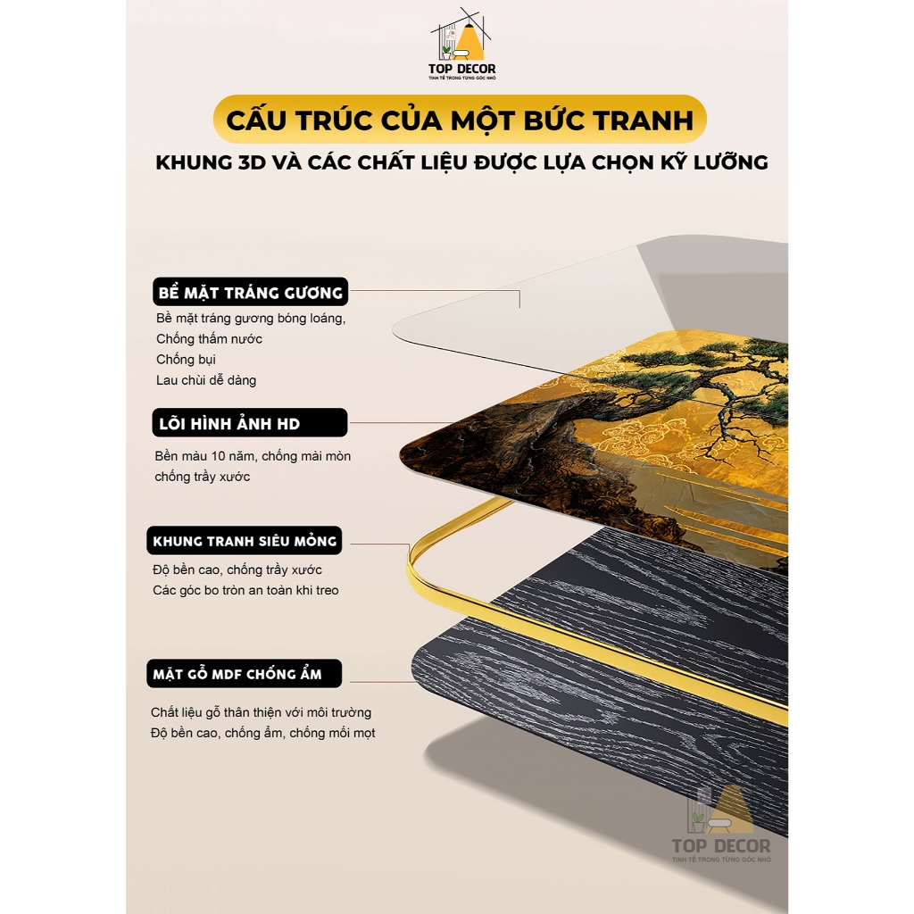 Tranh Tráng Gương Pha Lê Tròn Hiện Đại, Decor Treo Tường Trang Trí Phòng, Quà Tặng - Top Decor