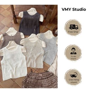 VMY Studio - Áo len montoghi sát nách mặc ngoài mềm mại không nóng co dãn QC nữ