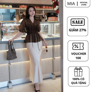 Set 3 món áo voan tay phồng phối chân váy dài phong cách Hàn Quốc MIA nữ tính đẹp S193