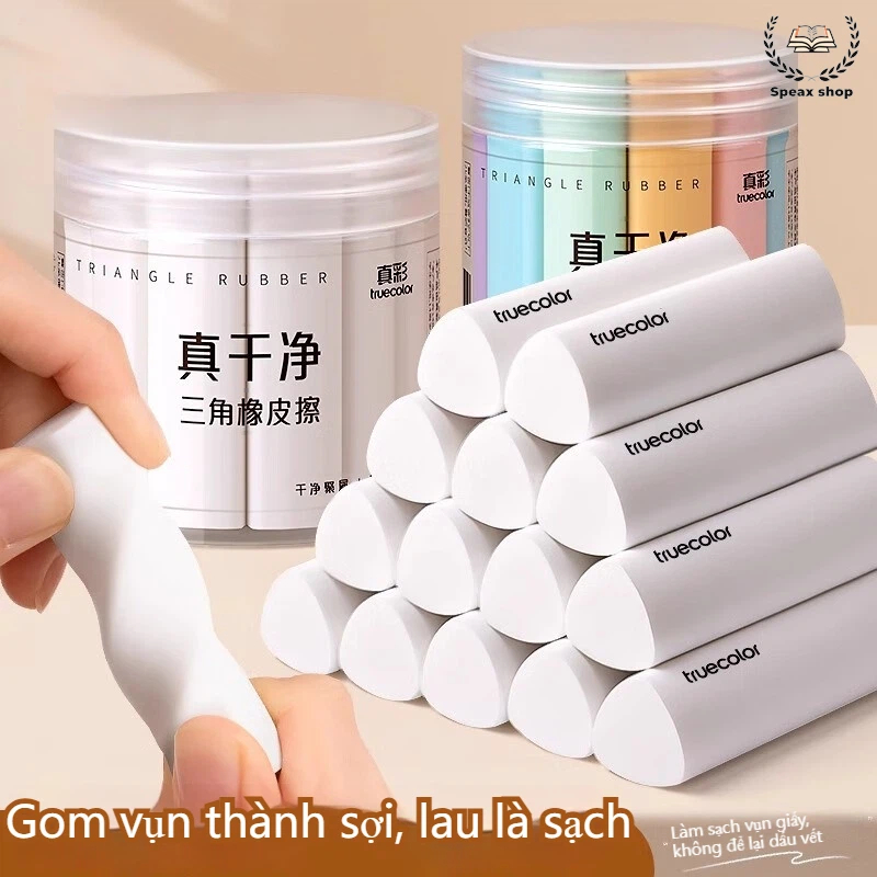 Truecolor Gôm Tẩy Tam Giác Ít Vụn Cho Học Sinh –Tẩy Thành Sợi Siêu Sạch, Dùng Cho Viết Chữ & Vẽ Mỹ Thuật