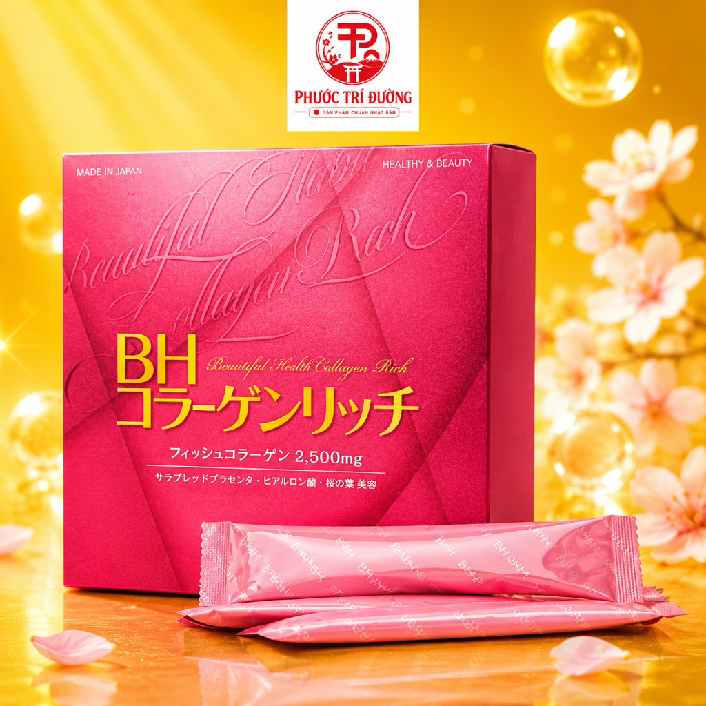 BH Collagen Nichiei Bussan Thủy Phân -Hộp 30 gói- Thực phẩm bổ sung Collagen & Vitamin C cho cơ thể
