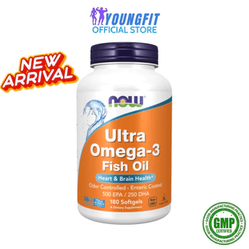 Viên Uống Dầu Cá Cô Đặc Ultra Omega-3 Fish Oil NOW Tăng Cường Sức Khoẻ Hỗ Trợ Tim Mạch - YoungFit