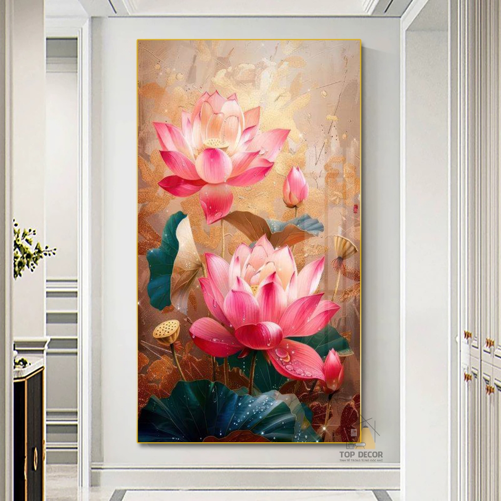 [ 20 Mẫu ] Tranh Treo Decor "Hoa Sen" Tranh Decor - Tranh Treo Phòng khách, Tranh Treo phòng ngủ, Tranh tráng gương
