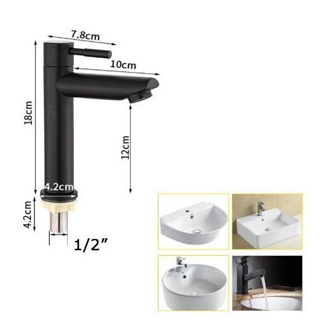 vòi nước bồn rửa chén vòi rửa mặt Lạnh  inox 304 màu đen  vòi nước đa năng cho bồn rửa chén thiết kế theo chiều