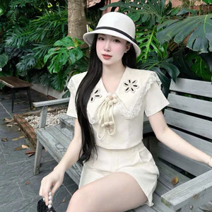 Sét tk mango tay búp phối ren đính phụ kiện hoa